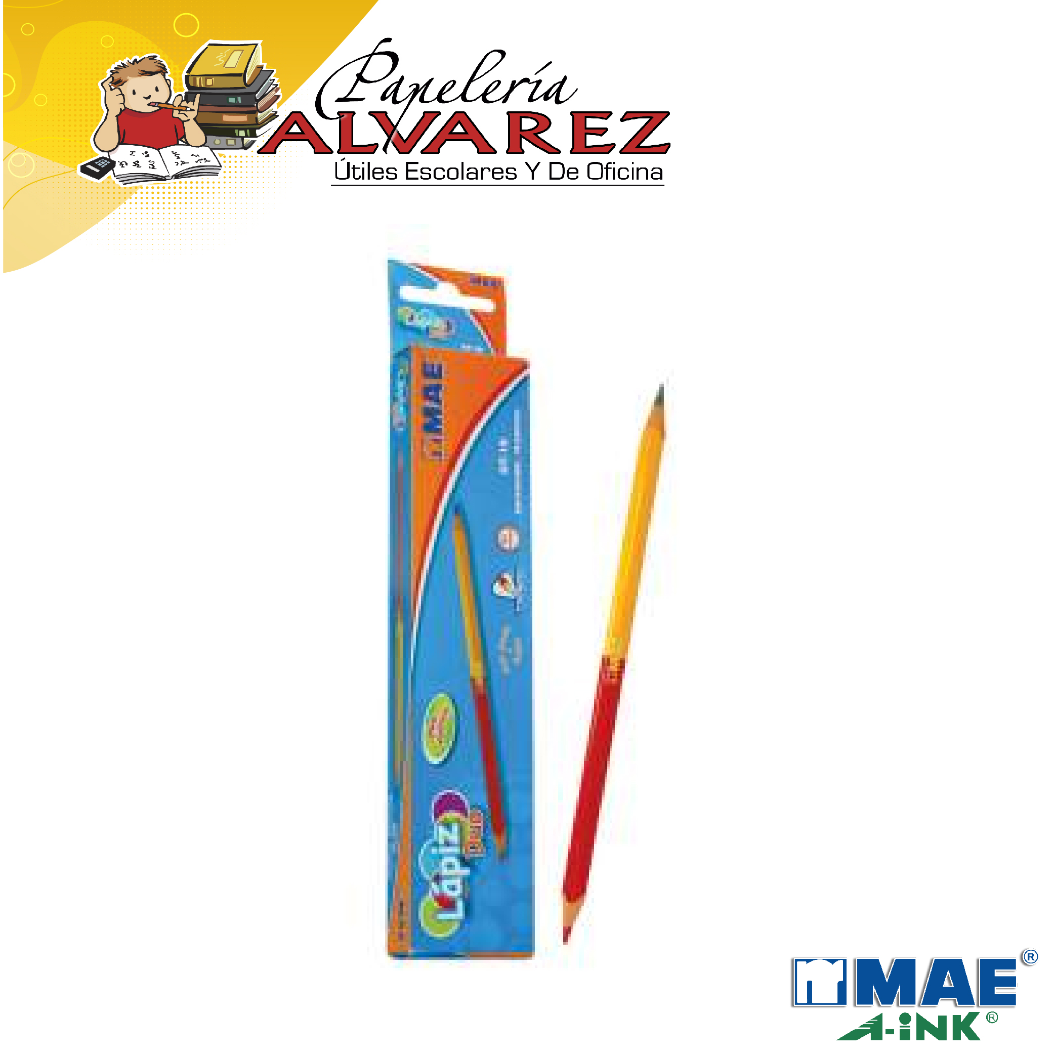 Imagen de LAPIZ MAE BICOLOR DUO NEGRO/ROJO