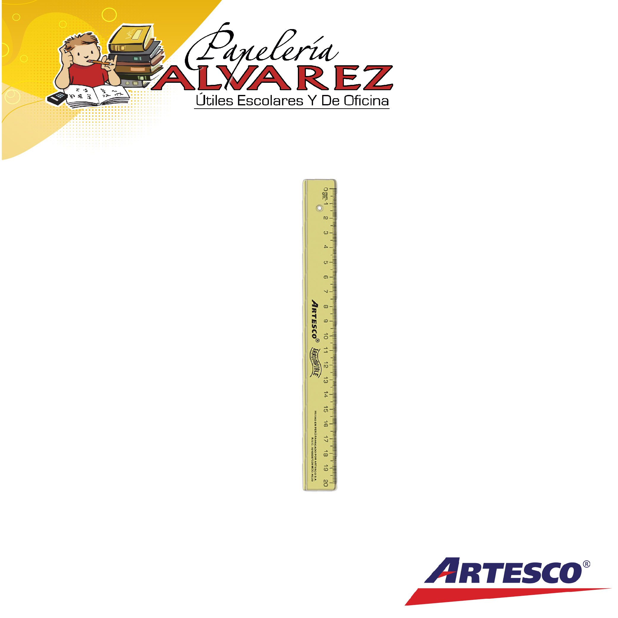 Imagen de REGLA ARTESCO IRROMPIBLE COLORES X 20CM