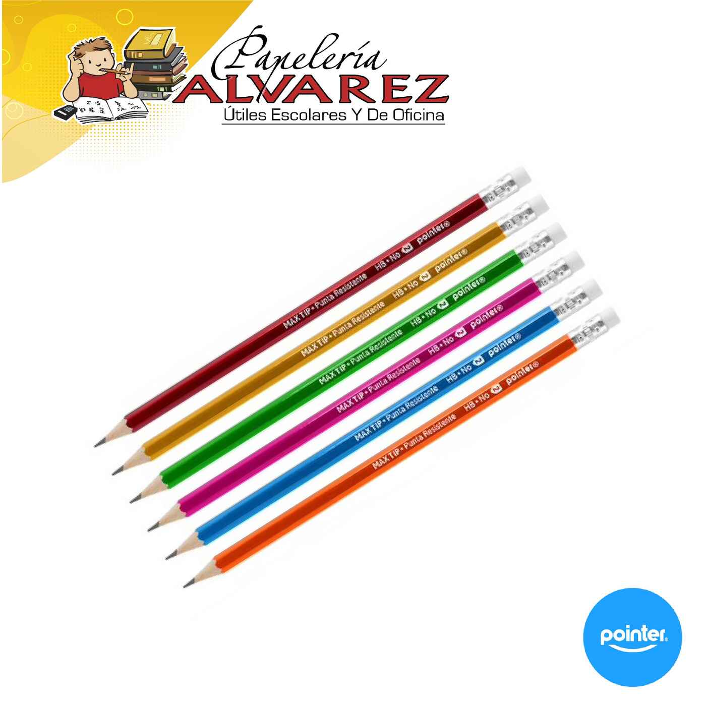Imagen de LAPIZ POINTER HB COLORES ESCARCHADOS