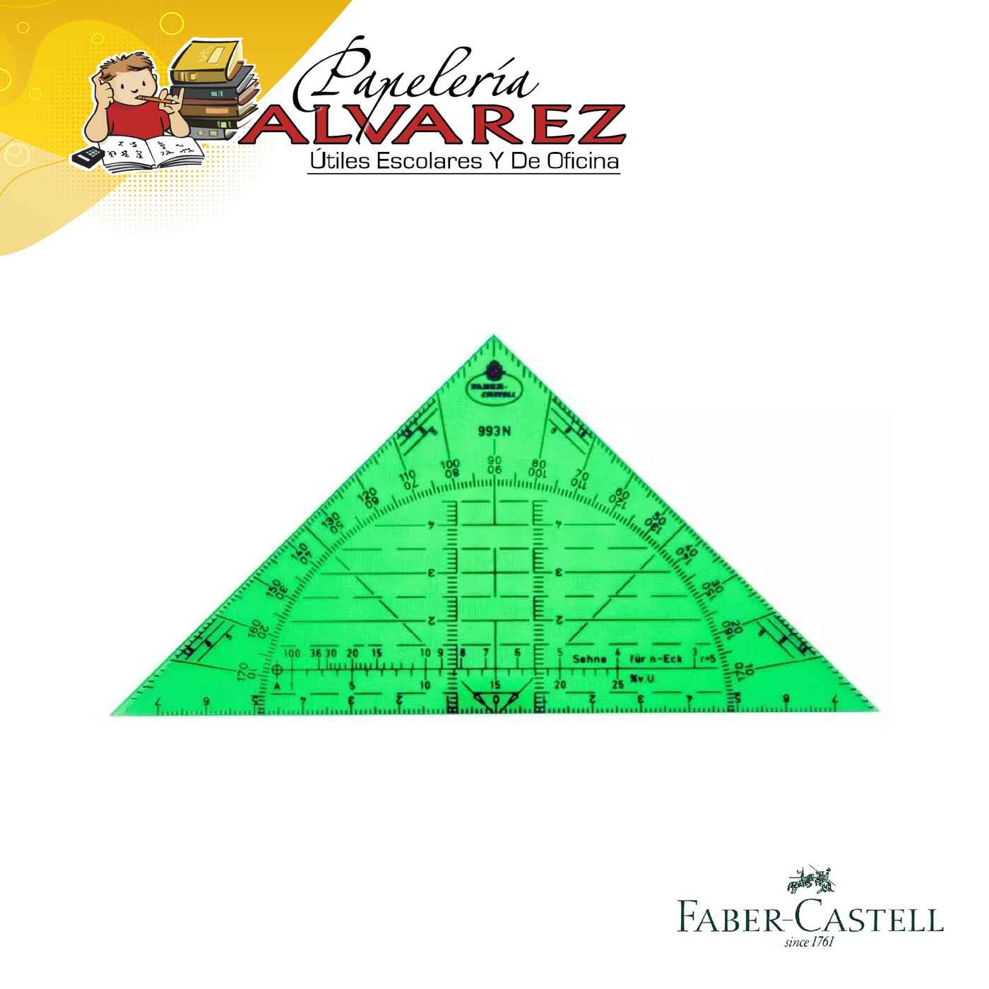 Imagen de ESCUADRA Y TRANSPORTADOR FABER CASTELL - 993N
