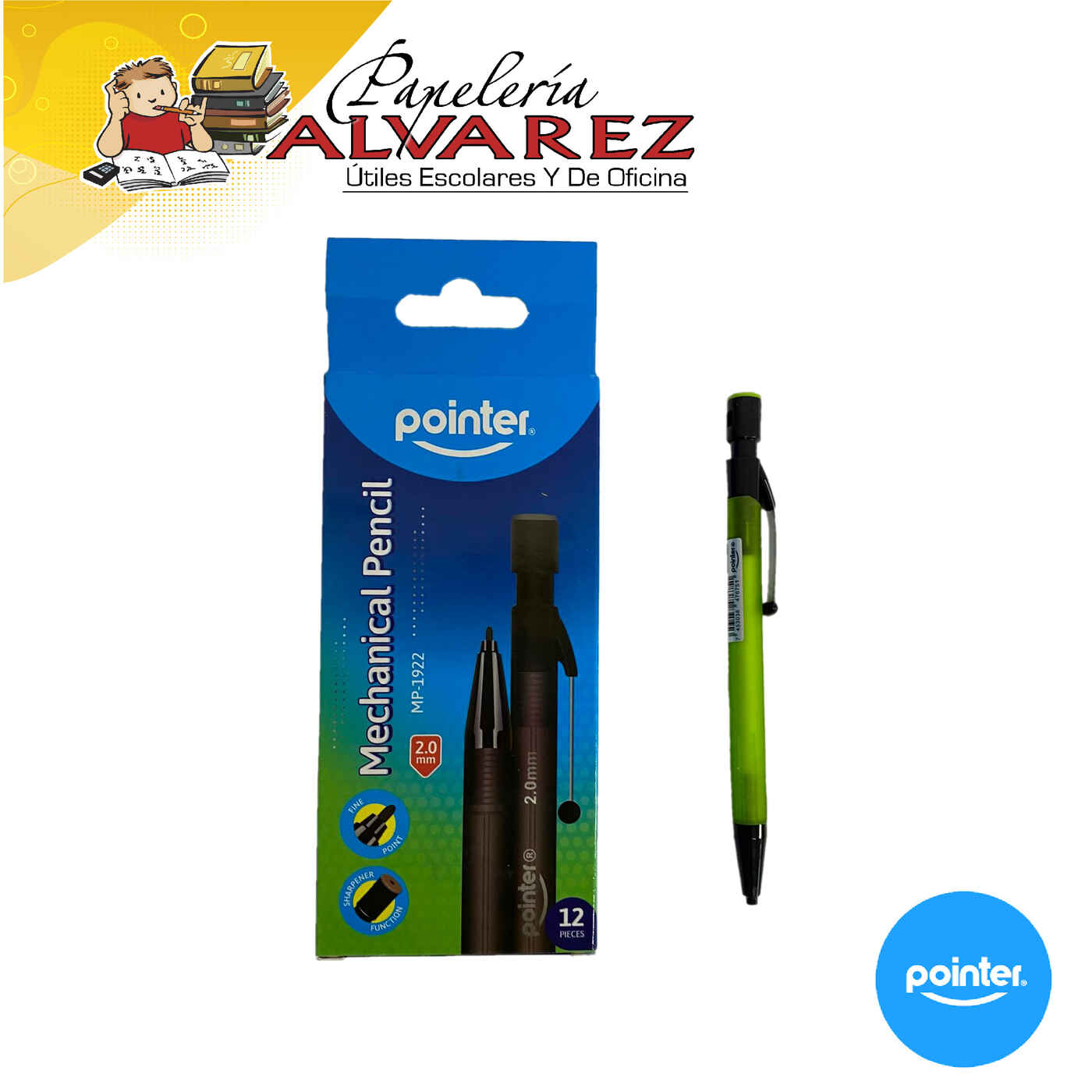 Imagen de PORTAMINAS POINTER 2MM CLIP METAL MP1922