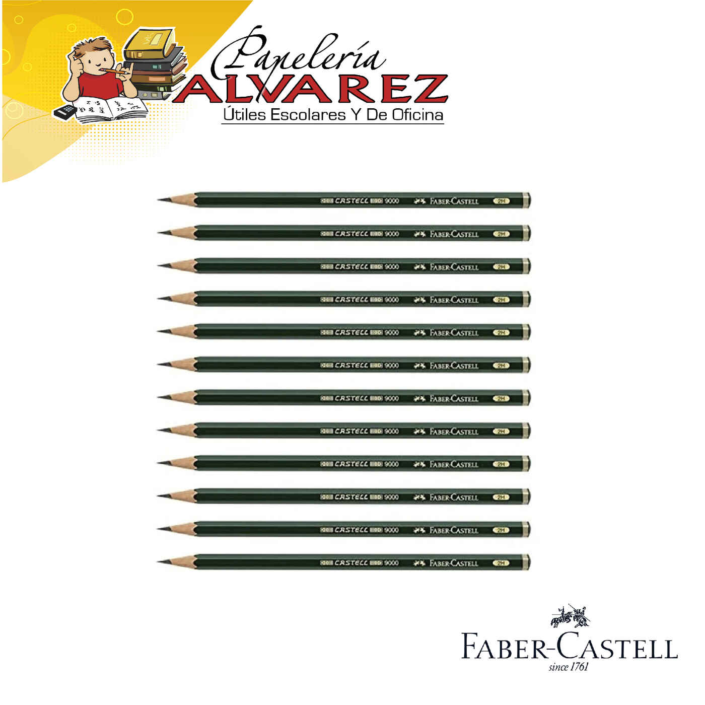 Imagen de LAPIZ FABER CASTELL GRADUADO 9000 X UNIDAD
